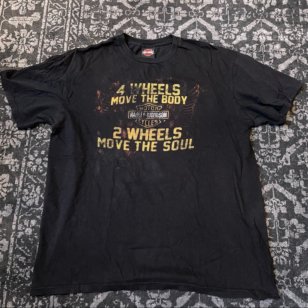 Harley Davidson TShirt Mens XL Two Wheels Move The Soul Cayuta New York